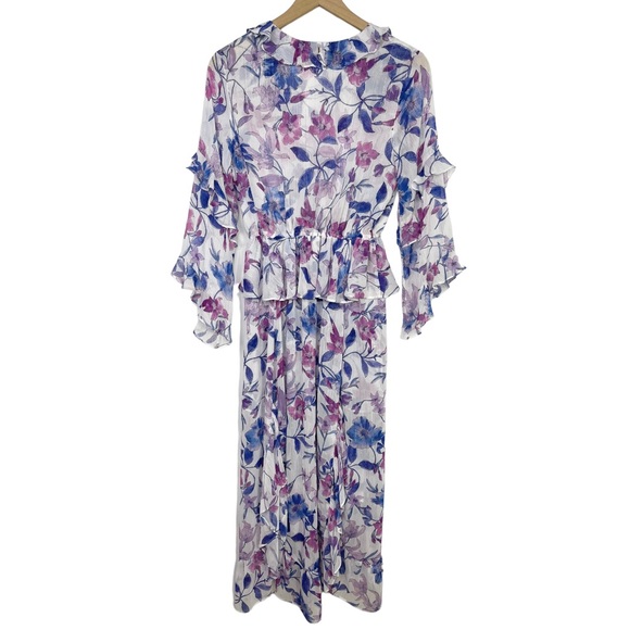 NWT MISA Los Angeles Karina Floral Ruffle Midi Dress - Picture 4 of 15